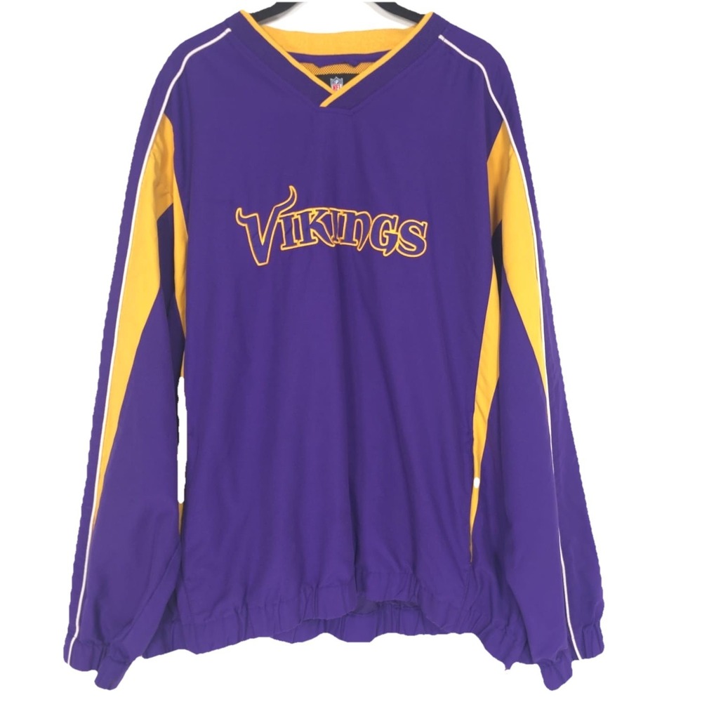 Minnesota‎ Vikings NFL Team Apparel Size XL Embroidered Pullover Jacket Vintage